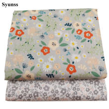 Syunss Diy Patchwork Cloth For Quilting Baby Cribs Cushions Dress Sewing Tissus Gray Pink Floral Printed Cotton Fabric Tecido 2024 - buy cheap