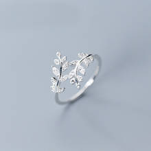 MloveAcc Branch Leaf Ring Authentic 925 Sterling Silver Free Size Adjustable Finger Rings with CZ for Women Fashion Jewelry 2024 - buy cheap