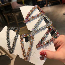 Hair Clip for Women New Style Light Luxury Crystal Triangle Geometric Hairpin Fashion Hair Accessories Jewelry Wholesale 2024 - buy cheap