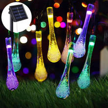 Solar Light Outdoor Crystal Ball Raindrop String Lamp LED String Solar Garlands Garden Wedding Holidays Christmas Decoration 2024 - купить недорого