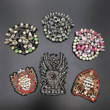 3D Handmade Rhinestone Beaded Patches Sew on Crystal Patch for Clothing Beading Applique Cute Military Badges 2024 - buy cheap
