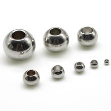 Cuentas redondas de Metal para fabricación de pulseras, abalorios espaciadores de acero inoxidable para fabricación de joyas, bricolaje, 2, 3, 4, 5, 6, 8, 10, 12 mm 2024 - compra barato