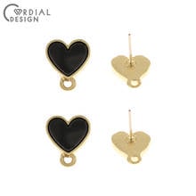 Diseño de Cordial de 100 piezas, accesorios de joyería de 12x14MM, tachuelas de pendientes, efecto de resina, fabricación DIY, hecho a mano, forma de corazón, accesorios de pendientes 2024 - compra barato