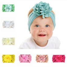 Diademas con flor de loto para bebé, diadema de nailon para bebé, turbante elástico suave para bebé recién nacido, accesorios para el cabello de arco iris 2024 - compra barato