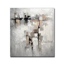 100% Hand-painted Abstract Black And White Oil Painting New Arrival Acrylic Canvas Wall Art Large Size Artwork For Living Room 2024 - buy cheap