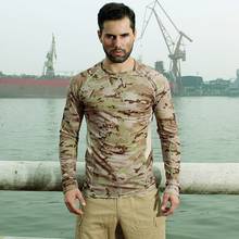Camouflage Short & Long Sleeve Tactical T-shirt Outdoor High Elastic Breathable Military Fan Combat Training T Shirt Undershirt 2024 - buy cheap