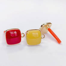 Multicolors quadrado simples brincos brincos eardrop acessórios suprimentos para o componente de jóias diy material artesanal 8 peças 2024 - compre barato