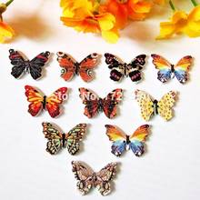 50pcs/lot New Arrival Mixed Cute Cartoon Butterfly/ Wood Button 18*25mm 2 Holes Wooden Button for Crafts Flatback Scrapbooking 2024 - buy cheap