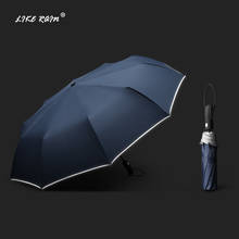 LIKE RAIN Automatic Umbrella  Rain For Men Folding Business Umbrellas With Night Strip Wind Resistant Travel Umbrella UBY25 2024 - buy cheap