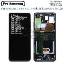 For Samsung Galaxy S20 Ultra LCD Display Touch Screen G988 G988F/DS with Frame Touch Panel Screen Digitizer S20U 5G G988B LTE 2024 - buy cheap