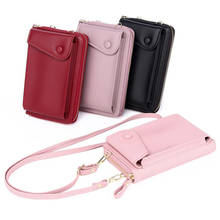 Women Fashion Shoulder Bag Lady Long Cellphone Bag Wallet Zipper Coin Purse ID Cards Holder Clutch Double Layer Messenger Bag 2024 - buy cheap