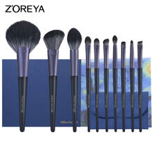 Zoreya 10pcs Starry Night Makeup Brushes Set Eye Shadow Powder Foundation Brush For Makeup Best Blending Concealer Cosmetic Tool 2024 - buy cheap