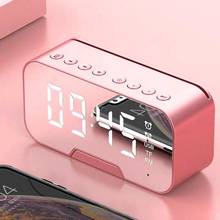 Despertador led multifuncional, espelhado, despertador, música, tocador, eletrônico, digital 2024 - compre barato