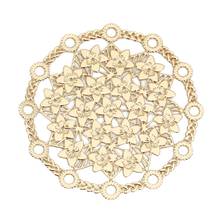 DoreenBeads Iron Alloy Filigree Stamping Connectors Round Gold Color Hollow Flower DIY Jewelry Findings 29mm Dia, 10 PCs 2024 - buy cheap