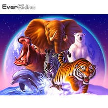 Evershine 5D DIY Diamond Painting Tiger Craft Kit Diamond Embroidery Elephant Animal Cross Stitch Zoo Home Decoration 2024 - buy cheap