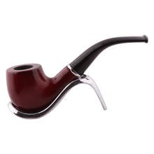 Classic Wood Smoking Pipe Handmade Tobacco Pipe Smoking Wood  Bent Pipes Gift Cigarette Tools 2024 - buy cheap