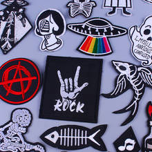 Remendo traseiro do punk rock das listras do remendo para revestimentos remendos do motociclista dos emblemas do bordado hippie na roupa ferro em remendos para a roupa 2024 - compre barato