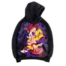 Unisex Anime Cos NO GAME NO LIFE Jibril Zipper Hooded Hoodie Cardigan Sweatshirts Jacket 2024 - buy cheap
