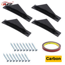 Preto de carbono curvo 4 pçs universal carro traseiro spoiler difusor barbatana de tubarão proteger capa anti-acidente valance queixo lábio de borracha 2024 - compre barato