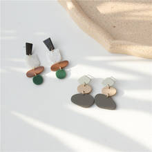 AOMU-pendientes largos de acrílico con contraste colorido para mujer, aretes colgantes irregulares geométricos para mujer, joyería de viaje, regalos 2024 - compra barato