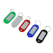 50 in 1 Assorted Color Plastic Key ID Label Name Card Tags Keychains Keyrings 2024 - buy cheap