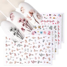 1 Sheet Embossed 3D Nail Stickers Blooming Flower 3D Nail Art Stickers Decals Adhesive Manicures Nail DIY Tips Decoration 2024 - buy cheap