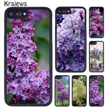 Krajews White Purple Lilacs Flower Phone Case For iPhone X XR XS 11 12 13 Pro MAX 5 6 6S 7 8 Plus Samsung Galaxy S8 S9 S10 2024 - buy cheap