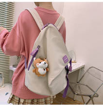 Hot Anti-theft Women Waterproof Nylon Backpack Student Cute School Bag with Hamster pendant Kawaii Girl Backpack Female Book Bag 2024 - buy cheap