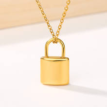 Stainless Steel Lock Necklaces For Women Men Lover Gold Color Chain Male Female Pendant Necklace Fashion Jewelry Collier Femme 2024 - buy cheap