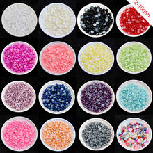 2mm/3mm/4mm/6mm/8mm/10mm colors half Round FlatBack ABS Imitation pearl craft Resin Scrapbook Beads DIY nail art Decoration 2024 - buy cheap