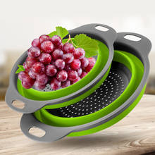 Silicone Folding Drain Basket Kitchen Accessories Retractable Fruit Vegetable Container Drain basket Kitchen Storage Gadgets 2024 - buy cheap