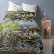 Natural Animal Bed Linen Frog Snail HD Printing Duvet Cover Set Single Double Queen King Size Comforter Bedding Set Customized 2024 - buy cheap