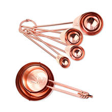8pcs Stainless Steel Rose Gold Measuring Spoon and Cup For Cooking Baking Measurement Accessories Kitchen Tools 2024 - buy cheap