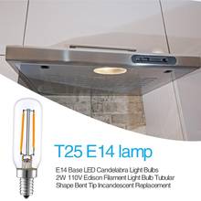 E14 Base LED Candelabra Light Bulbs 2W 110V Edison Filament Light Bulb Tubular Shape Bent Tip Incandescent Replacement 2024 - buy cheap