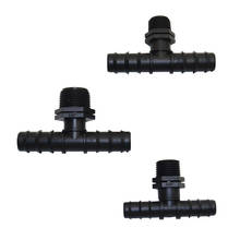 Conector en T de púas de tubería de 16/20mm, acoplamientos de conexión de Tubería de PE con rosca macho de 1/2 ", accesorio de tubería de fontanería y manguera de agua de riego, 5 uds. 2024 - compra barato