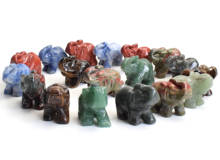 1.5 INCHES Small Size Elephant Statue Crafts Natural Chakra Stone Carved Crystal Reiki Healing Animal Figurine 1pcs 2024 - buy cheap
