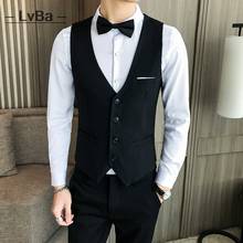 men's suit vest blue classic solid man dress vest korean slim fit business casual waist coat for men work men vests 2024 - buy cheap