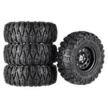 Pneu de borracha para veículos, 4 peças, titânio cinza/preto, aro de roda beadlock para 1:10 axial scx10 traxxas cd crawler rc 2024 - compre barato