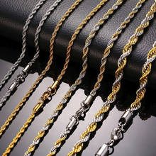 KOtik Assorted Stainless Steel Twisted Singapore Chain Necklace for Men Women Casual Basic Rope Link Chain Gothic Punk Jewelry 2024 - buy cheap