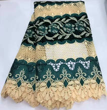 Bordado de tela de encaje de alta calidad 2019 de encaje de terciopelo tela de encaje guipur africana de encaje de 5 yarda nigeriano telas de encaje ZQ-A202 2024 - compra barato