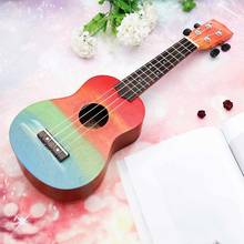 Kit de ukulele preto pintado à mão, kit com 21 cordas soprano, instrumento musical perfeito para iniciantes 2024 - compre barato
