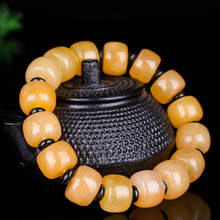 Xinjiang-brazalete de calabaza tallado a mano para mujer, pulsera de piedras preciosas de jade blanco, seda dorada, jade Natural, Hetian 2024 - compra barato