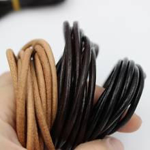 2m/lot 1.5 2 2.5 3 4 5 6mm 3 Color Genuine Cow Leather Round Thong Cord DIY Bracelet Findings Rope String For Jewelry Making 2024 - buy cheap