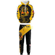 Sudaderas con capucha de la película Cobra Kai para hombre y mujer, traje de Cosplay, chaquetas de Karate para niños, sudaderas con cremallera con estampado 3D, abrigo deportivo 2024 - compra barato