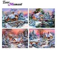 Ever Moment-pintura de diamantes de dibujos animados, casa de nieve, arte de pared, exhibición de diamantes, Cuadrado completo, bordado de resina, imagen ASF2237 2024 - compra barato