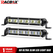 RACBOX-Luz Led de trabajo 6D para todoterreno, barra de luces impermeables de 7 pulgadas, lente delgada, 4x4, para coche, todoterreno, 4WD, camiones, ATV, SUV, 12V, 24V, remolque 2024 - compra barato