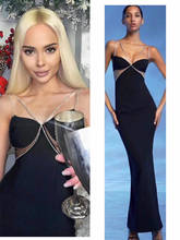 New Arrival Sexy V Neck Mesh Diamonds Crystal Black Maxi Long Women Bandage Dress 2021 Elegant Evening Party Club Dress Vestidos 2024 - buy cheap