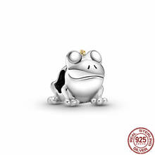 2021 New Real 925 Sterling Silver Two-tone Frog Prince Charm Fit Original 3mm Bracelet&Bangle For Women Birthday Fashion Jewelry 2024 - buy cheap