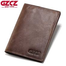 GZCZ-cartera de piel auténtica para hombre, tarjetero súper fino de marca de lujo para pasaporte y tarjetas de visita 2024 - compra barato