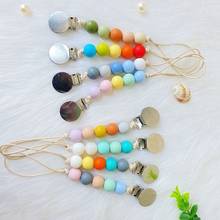 OOTDTY Newborn Silicone Pacifier Clip Safety Eco-friendly Newborn Baby Teething Toys Baby Pacifier Chain Wholesale Dropshipping 2024 - buy cheap